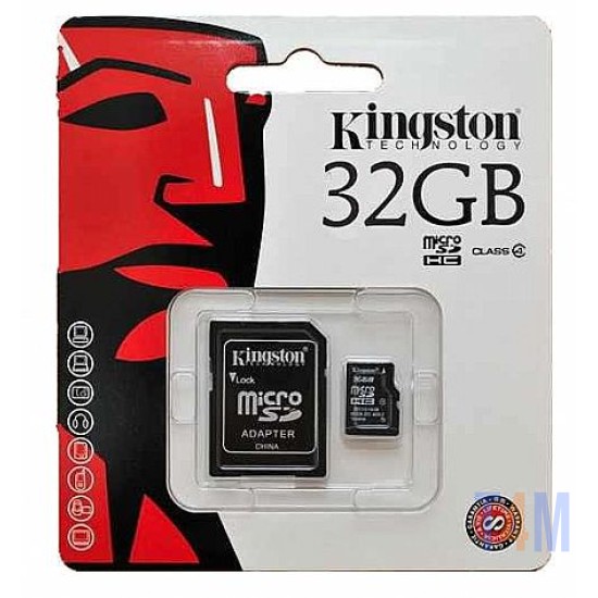 CARTAO DE MEMORIA KINGSTON 32GB MICROSD COM ADAPTADOR ORIGINAL